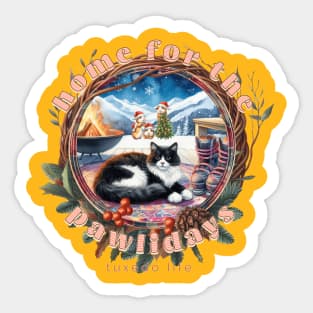 Home For The Holidays Aspen Tuxedo Life 2BT Sticker